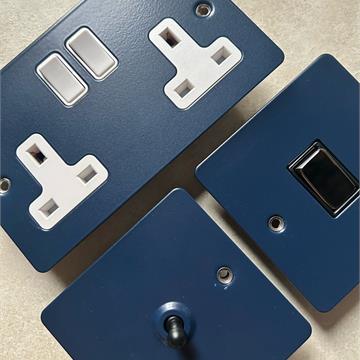Flatline Blue Sockets and Switches