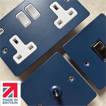 Flatline Blue Sockets and Switches