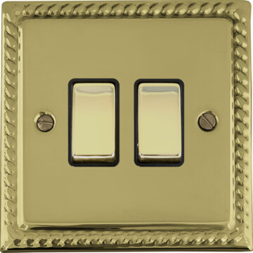 monarch polished brass switch (2 gang) front fc20825