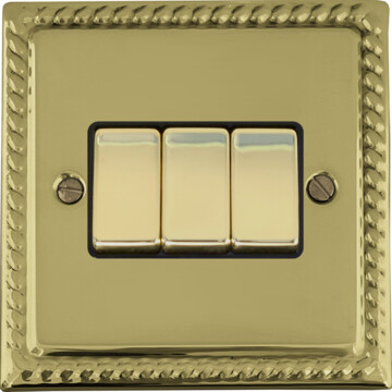 monarch polished brass switch (3 gang) front fc20825