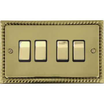 monarch polished brass switch (4 gang) front fc20825