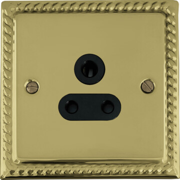 monarch polished brass 5 amp 3 pin socket front fc20825