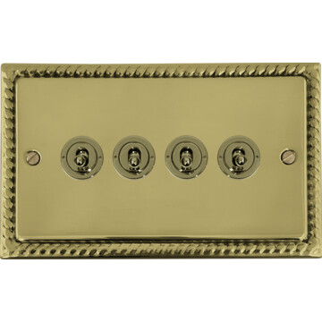 monarch polished brass toggle (4 gang) front fc20825