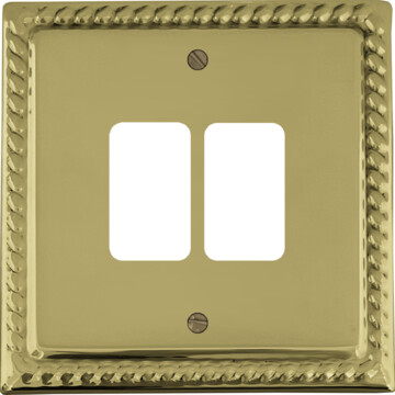 Georgian Brass Grid Switch (2 Gang)