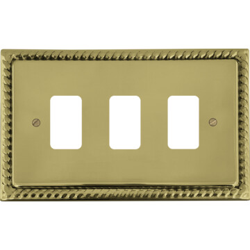 Georgian Brass Grid Switch (3 Gang)