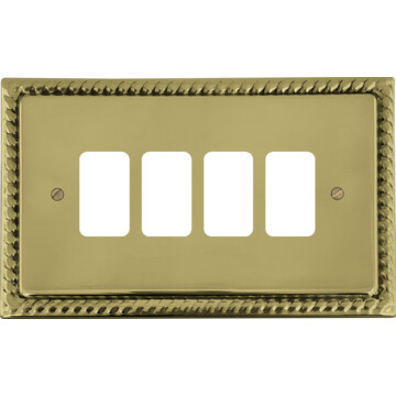 Georgian Brass Grid Switch (4 Gang)