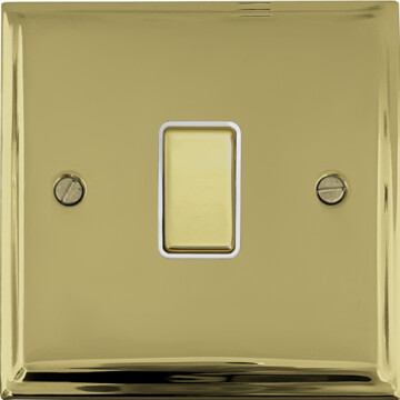 deco polished brass light switch (1 gang/brass switch/white insert) front fc20825