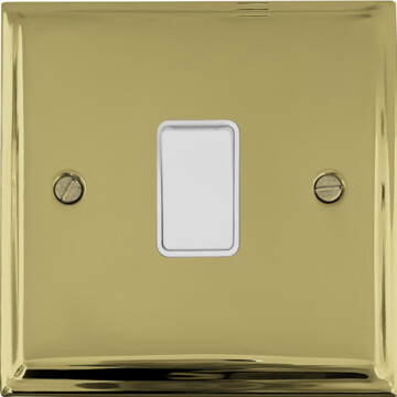 deco polished brass light switch (1 gang/white switch) front fc20825
