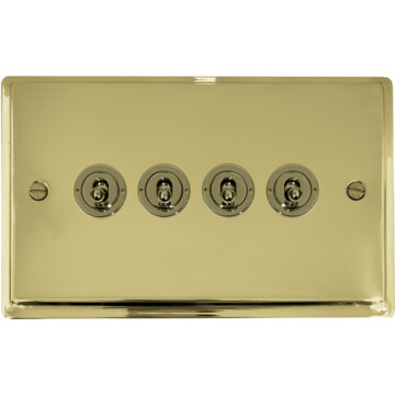 deco polished brass toggle switch (4 gang) front fc20825