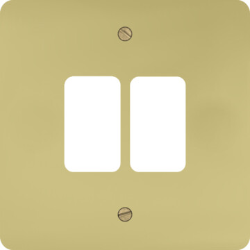 Flat Brass Grid Switch (2 Gang)