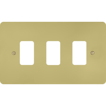 Flat Brass Grid Switch (3 Gang)