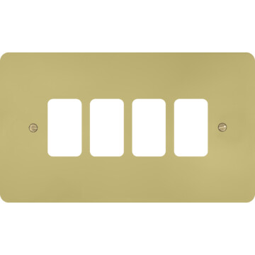 Flat Brass Grid Switch (4 Gang)