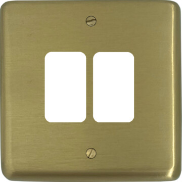 Satin Brass Grid Switch (2 Gang)