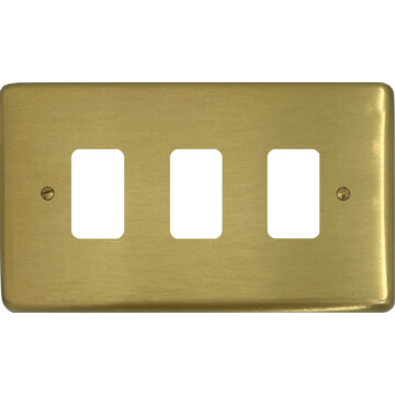 Satin Brass Grid Switch (3 Gang)