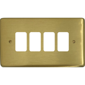 Satin Brass Grid Switch (4 Gang)