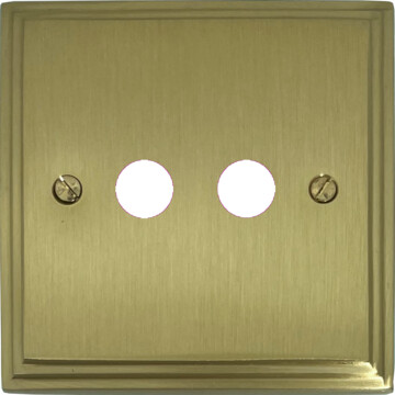 victorian cast satin brass toggle grid plate (2 gang) front fc20825