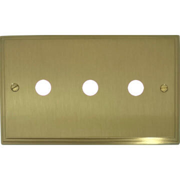 victorian cast satin brass toggle grid plate (3 gang) front fc20825