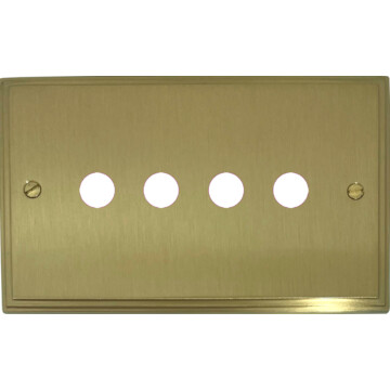 victorian cast satin brass toggle grid plate (4 gang) front fc20825