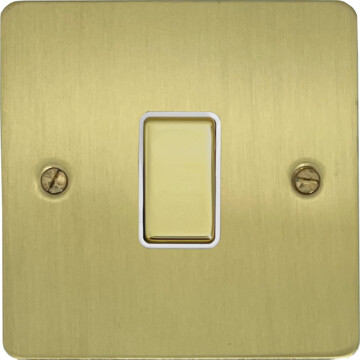 flat satin brass intermediate switch (white inserts) front fc20825