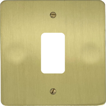 Flat Satin Brass Grid Switch (1 Gang)