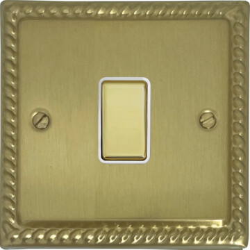 monarch satin brass intermediate switch (brass switch/white insert) front fc20825
