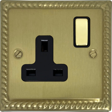 monarch satin brass single socket (brass switch) front fc20825