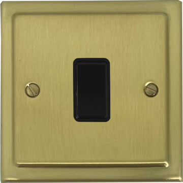 trimline satin brass intermediate switch (black switch) front fc20825