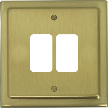 Victorian Satin Brass Grid Switch (2 Gang)