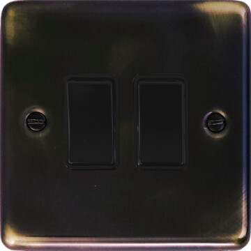 contour aged switch (2 gang/black switches) front fc20825