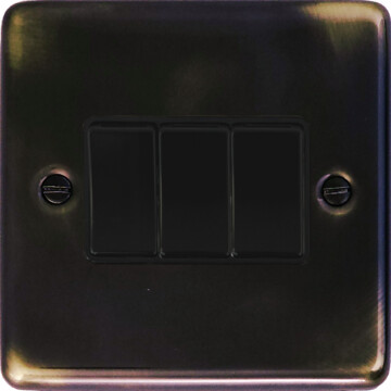 contour aged switch (3 gang/black switches) front fc20825