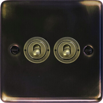 contour aged toggle switch (2 gang) front fc20825