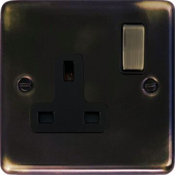 contour aged single socket (metal switch) front fc20825