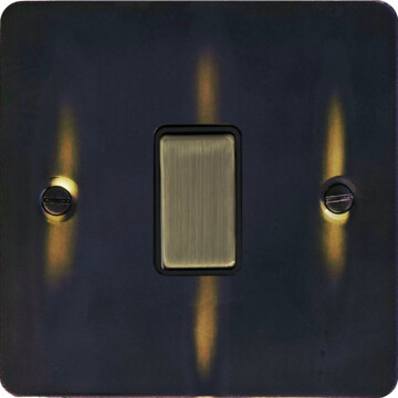 flat aged brass light switch (1 gang/antique brass switch) front fc20825
