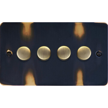 flat aged brass led dimmer (4 gang) front fc20825