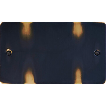flat aged brass double blank plate front fc20825