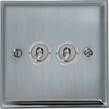 deco satin chrome toggle switch (2 gang) front fc20825