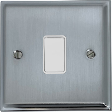 deco satin chrome intermediate switch (1 gang/white switch) front fc20825