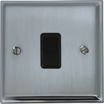 deco satin chrome intermediate switch (1 gang/black switch) front fc20825