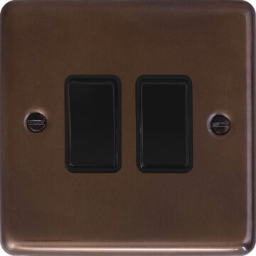 contour medium bronze light switch (2 gang) front fc20825