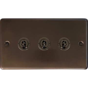 contour medium bronze toggle switch (3 gang/black toggle) front fc20825