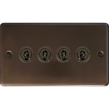contour medium bronze toggle switch (4 gang/black toggle) front fc20825