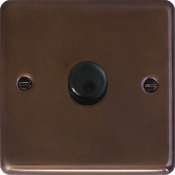 contour medium bronze led dimmer (1 gang/black caps) front fc20825