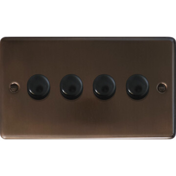 contour medium bronze led dimmer (4 gang/black caps) front fc20825