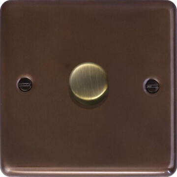 contour medium bronze led dimmer (1 gang/antique brass cap) front fc20825