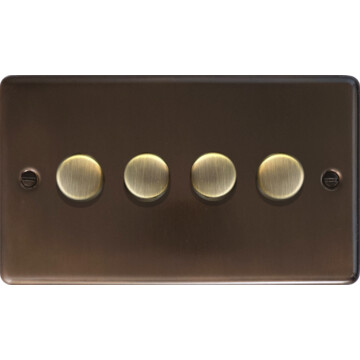 contour medium bronze led dimmer (4 gang/antique brass caps) front fc20825