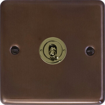 contour medium bronze intermediate toggle switch (1 gang/polished brass toggle) front fc20825