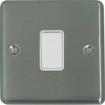 contour brushed steel intermediate switch (white switch) front fc20825