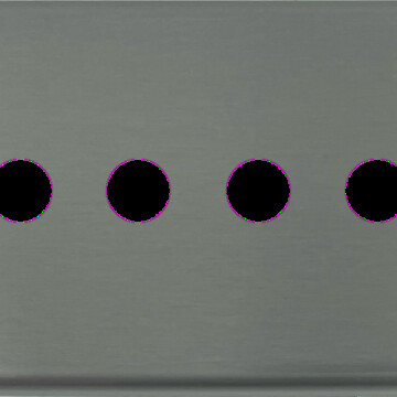 Contour Brushed Steel Toggle Switch (4 Gang)