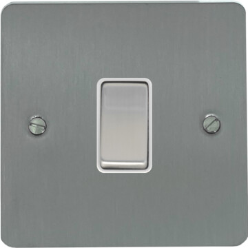 flat brushed steel intermediate switch (white insert/satin chrome switch) front fc20825