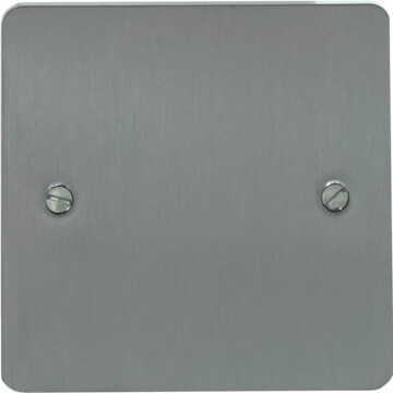 flat brushed steel single blank plate front fc20825